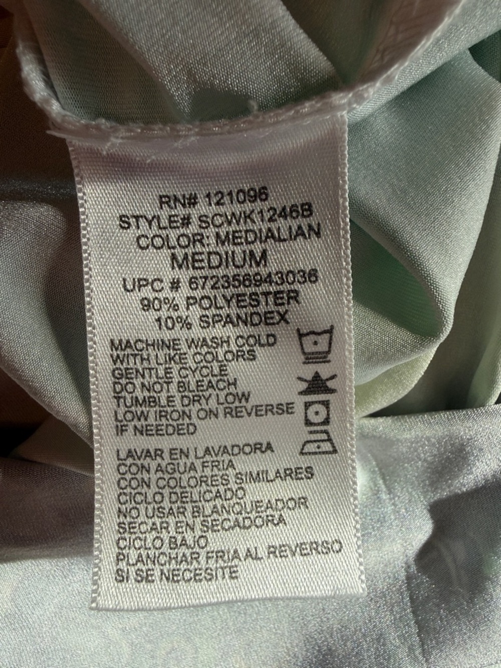 Kiara Pastel Green and Blue Printed Dress - Picture 5 of 5